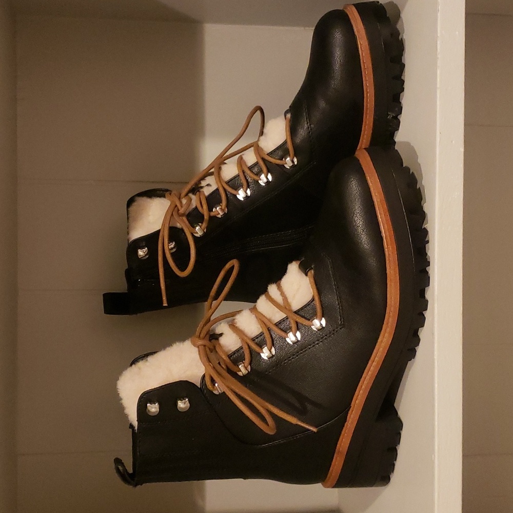 Nine West Ivani Faux Fur Combat Boot